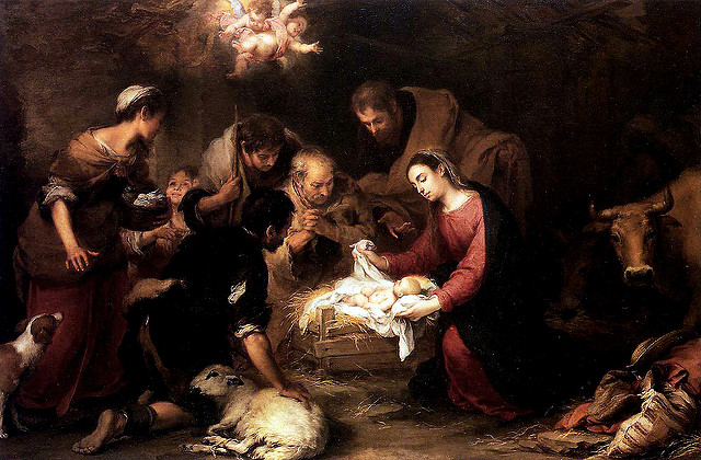 家畜の小屋で生まれたメシア　Mary & Jesus by Murillo 15